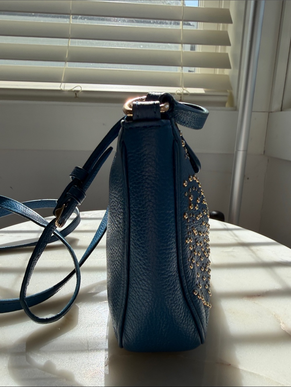 Coach Blue Leather Studded Crossbody Bag - Picture 6 of 8